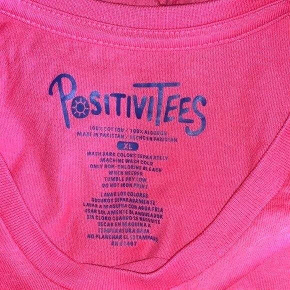 Positivitees Red Graphic Tee Shirt XL 100% Cotton "Stop And Smell The Roses" Pri - Picture 2 of 8